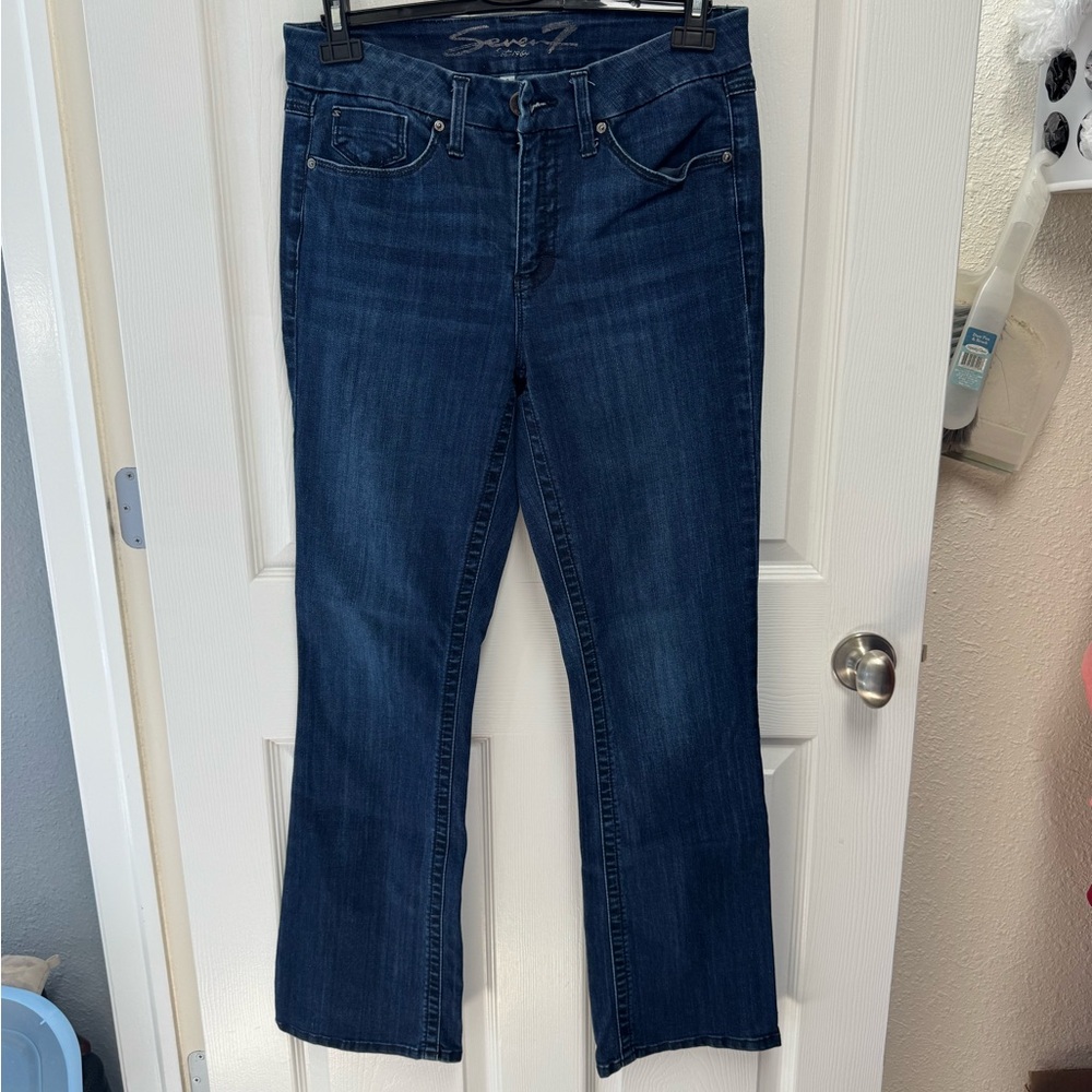 Seven7 Women's Dark Blue Boot Cut Jeans